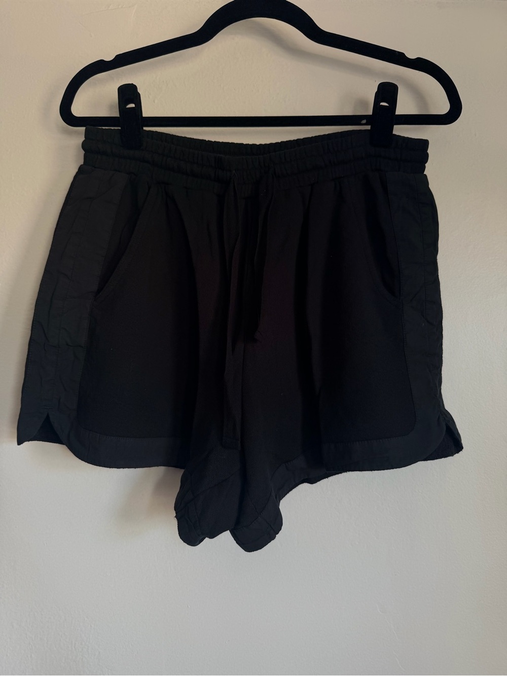 Unsubscribed Women’s Black Athletic Shorts with Elastic Waist and Drawstring
